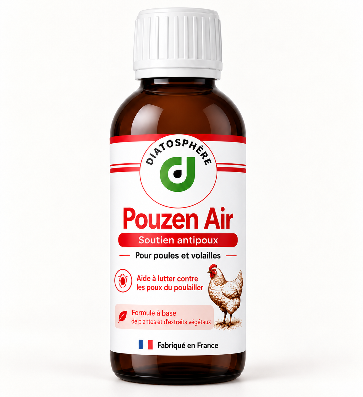 Pouzen Air Diatosphère pour poules et volailles – soutien contre les poux rouges du poulailler