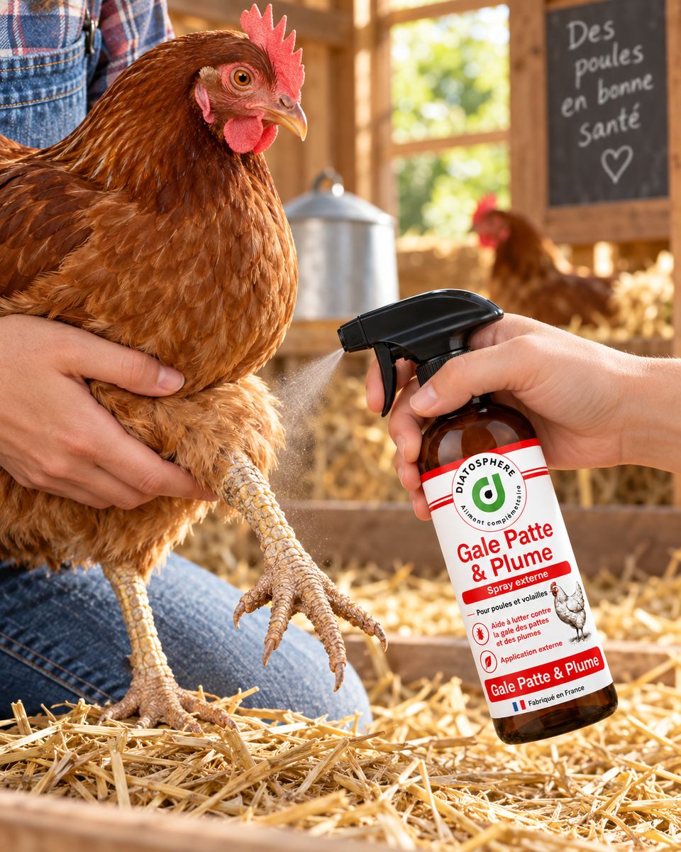 Gale Patte et Plume Diatosphère spray pour les pattes des poules