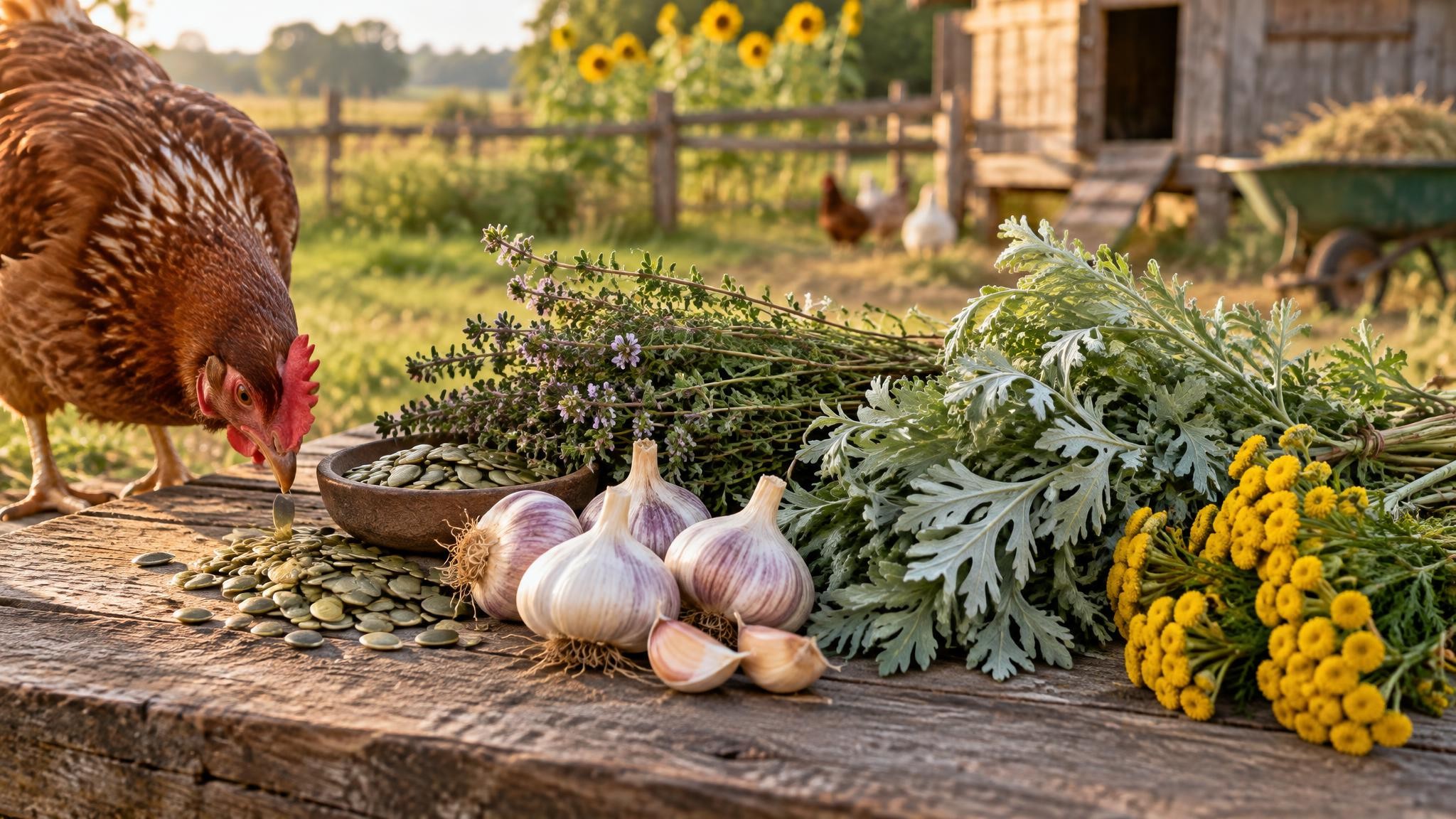Plantes vermifuges pour les poules : thym, origan, tanaisie, armoise… ce qu'elles apportent vraiment