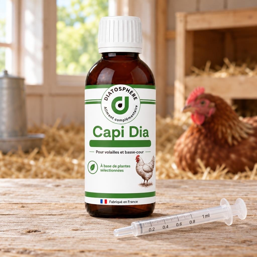 Capi Dia et sa seringue doseuse fournie pour mesurer 1 ml