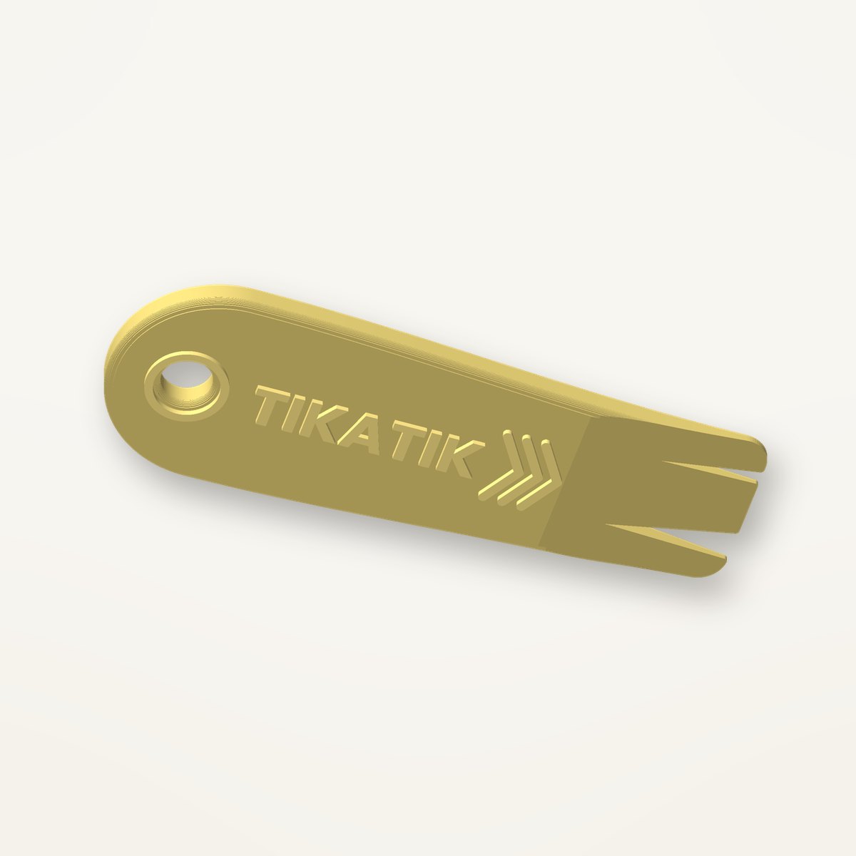 Tire-tique Tikatik jaune avec écriture en relief