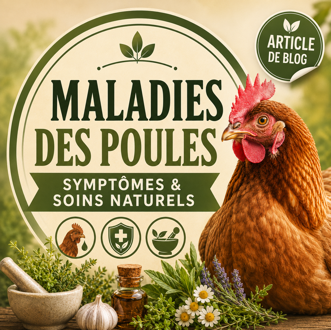 Maladies des poules : symptômes & soins naturels