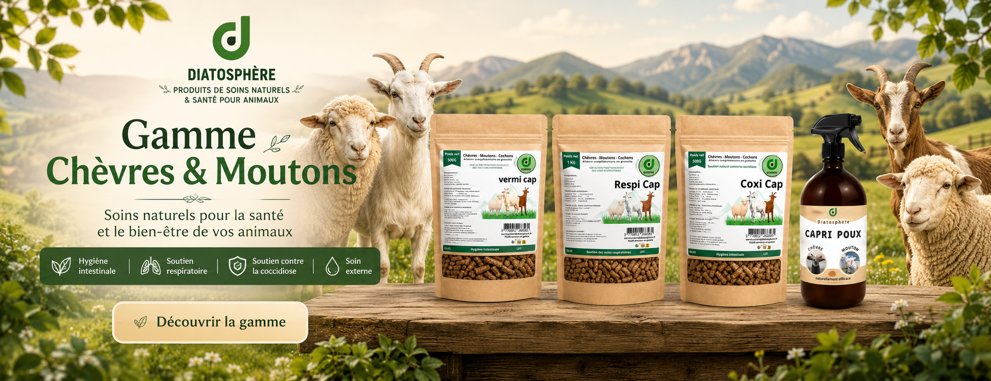 Gammes de soins des chèvres et moutons