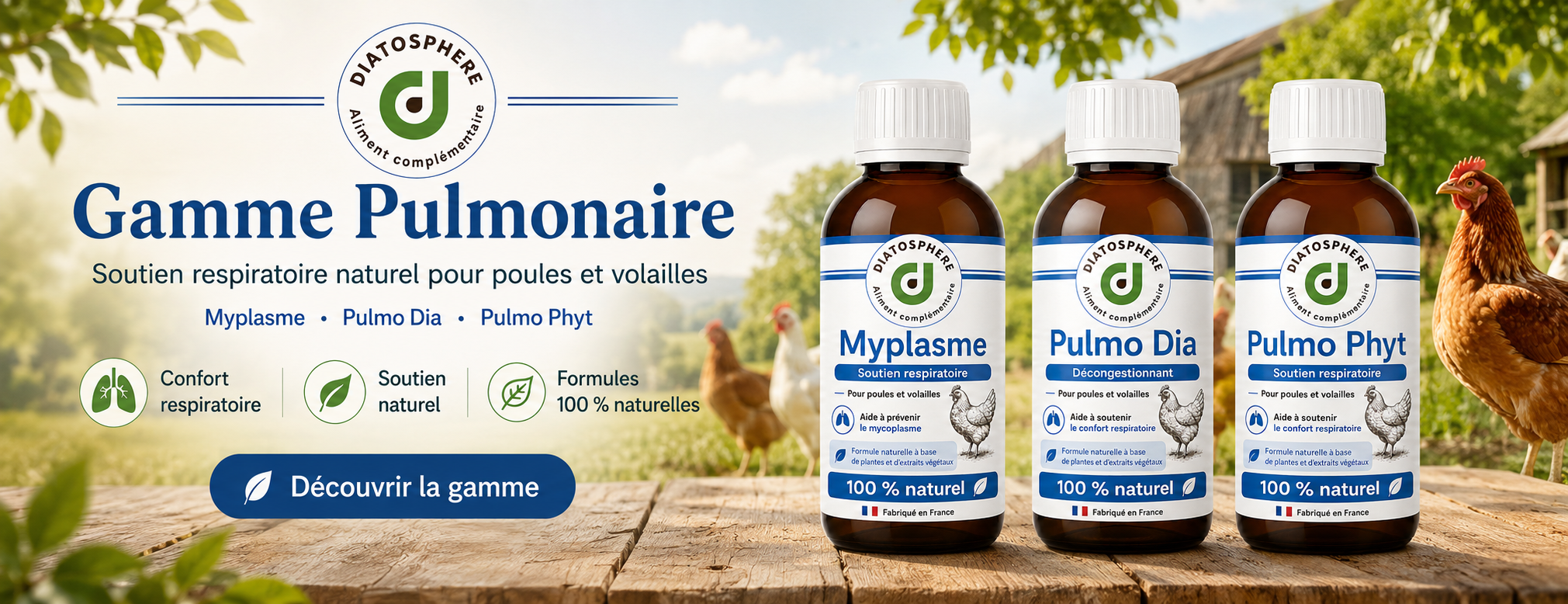 Gamme de produit contre les problèmes de coryza et rhume des poules