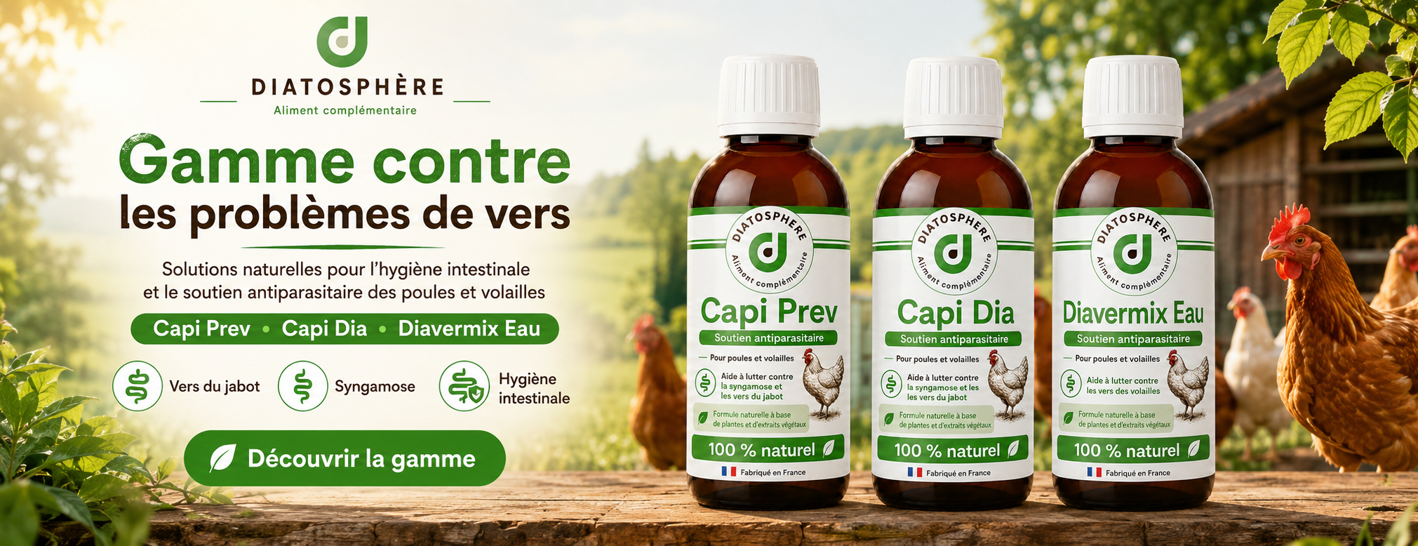 gamme contre les problèmes de ves des poules et volailles