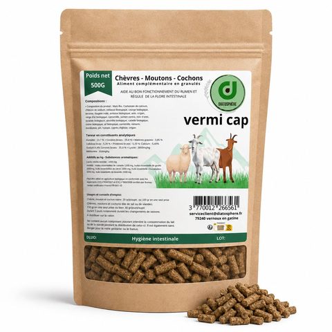 Vermi Cap, vermifuge aux plantes pour chèvres, moutons et cochons