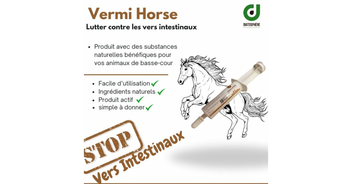 Pâte Vermifuge Pour Cheval - Saveur Pomme - 1 Dose - NEUF