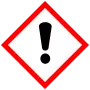 Pictogramme de danger SGH07 (point d'exclamation) : produit irritant ou nocif