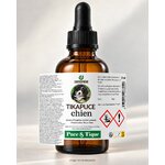 Flacon Tikapuce chien Diatosphère 50 ml en verre ambré avec compte-gouttes sur fond beige