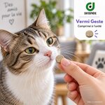 Chat avec comprimé Vermi Geste à l’unité – soutien de l’hygiène intestinale – Diatosphère