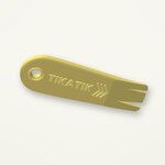 Tire-tique Tikatik jaune avec écriture en relief