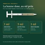 Doses à la seringue 2 ml : 1 ml dans le bec, 3 ml par litre deau, 1 ml pour le lapin