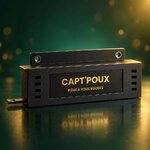 Piège à poux rouges Capt'Poux noir et or, en studio sur fond vert nuit