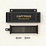 Contenu CaptPoux : le piège, sa cartouche réutilisable et 2 vis de fixation