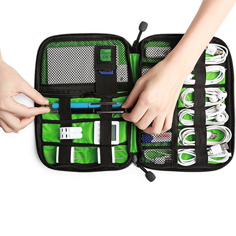 QEHIIE-High-Grade-Nylon-Waterproof-Travel-Electronics-Accessories-Organiser-Bag-Case-for-Chargers-Cables-etc-Accessories