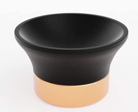 Support lensball noir et doré en caoutchouc avec ventouse