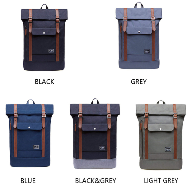 Sac à Dos KAUKKO Pour Homme - 13,11 L, Compartiment Ordinateur 12", Nylon Et Polyester - Gris, Noir, Vert Militaire