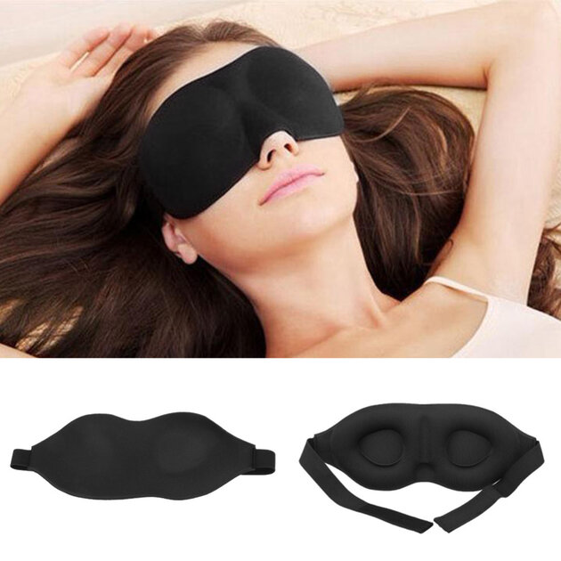 Masque De Sommeil Satin 2 Pièces - Noir Et Rouge, 150cm De Long, Confortable Pour Nuit Et Voyages