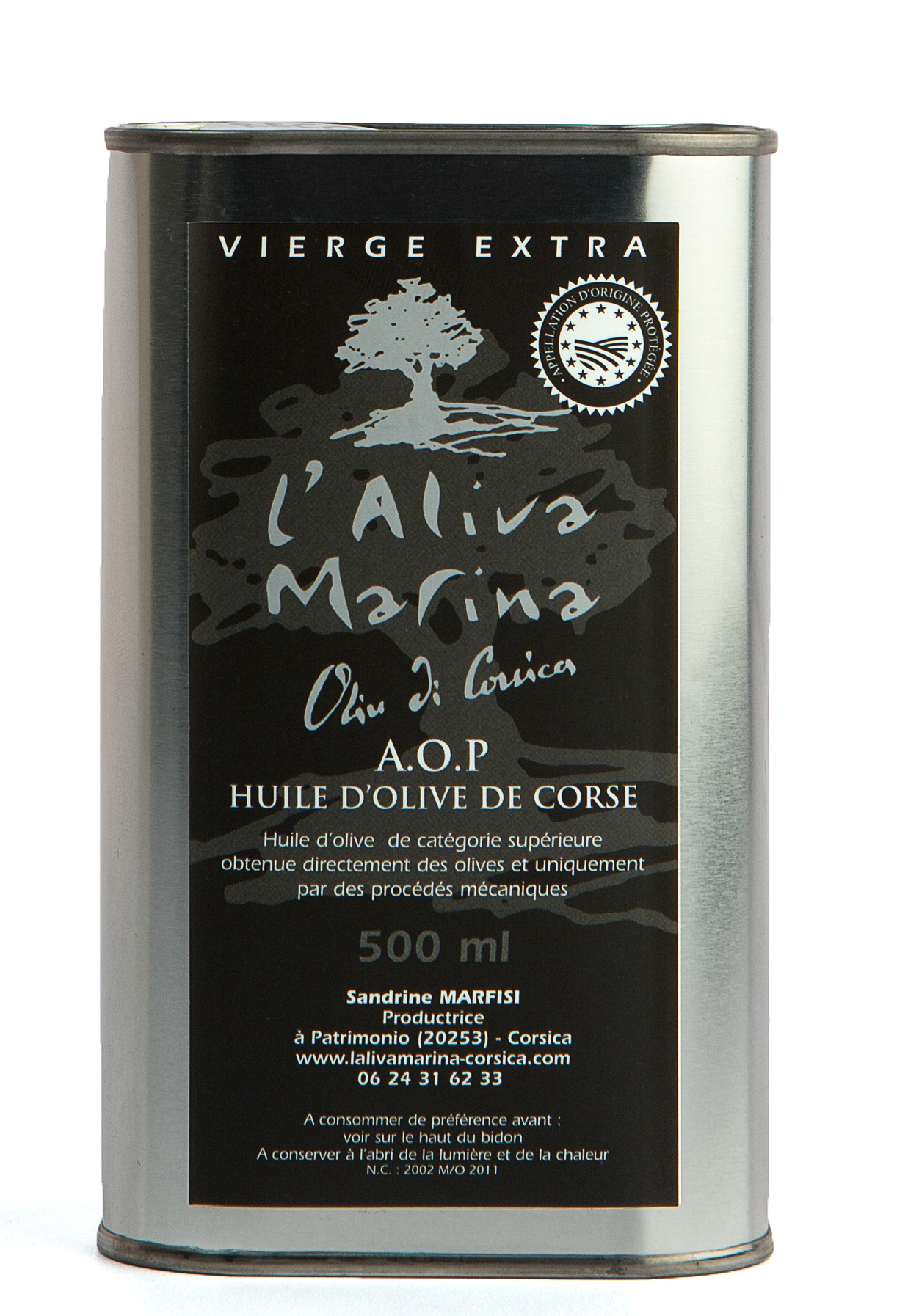 Huile d' olive de Corse L'Aliva Marina Bidon 500ml