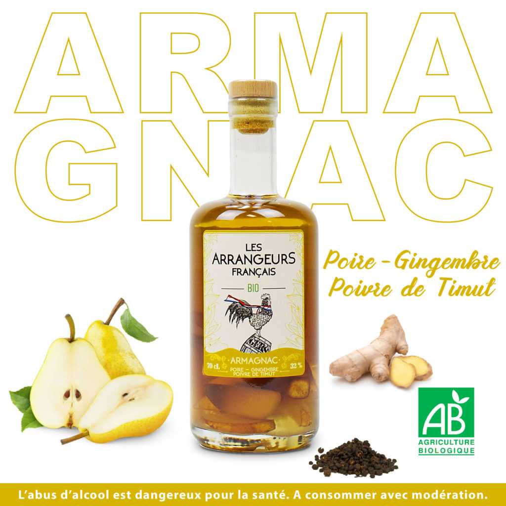 Armagnac Bio-Poire-Gingembre-Poivre-Timut-Les-Arrangeurs-Français-www.luxfood-shop.fr