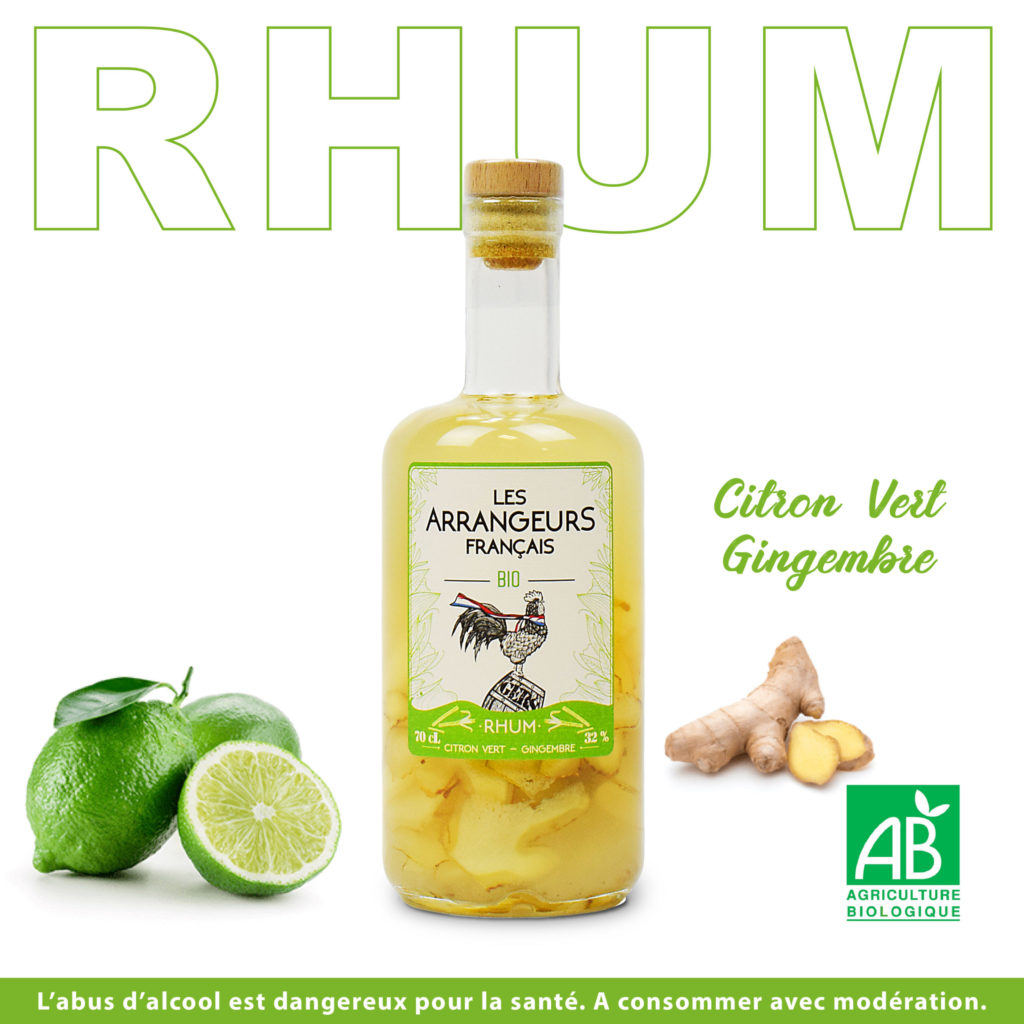 Rhum-Citron-Vert-Gingembre- Bio-Les-Arrangeurs-Français-www.luxfood-shop.fr