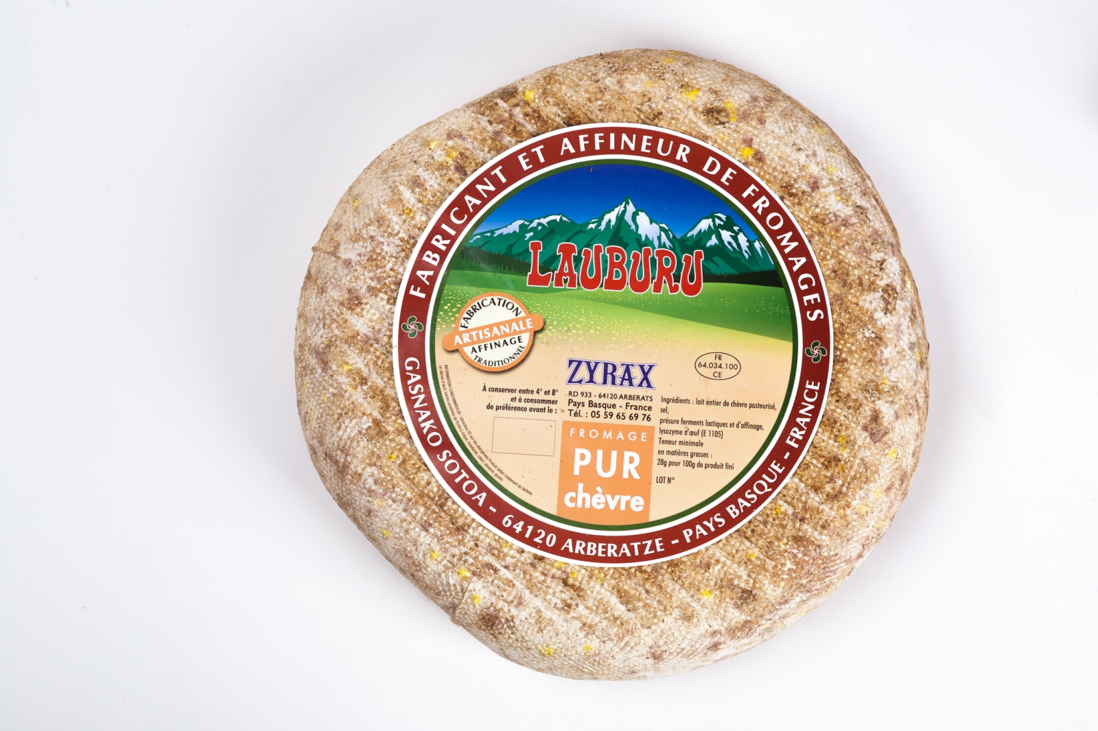 Tomme De Chèvre Lauburuzyrax Fromage Artisanal Du Pays Basque 