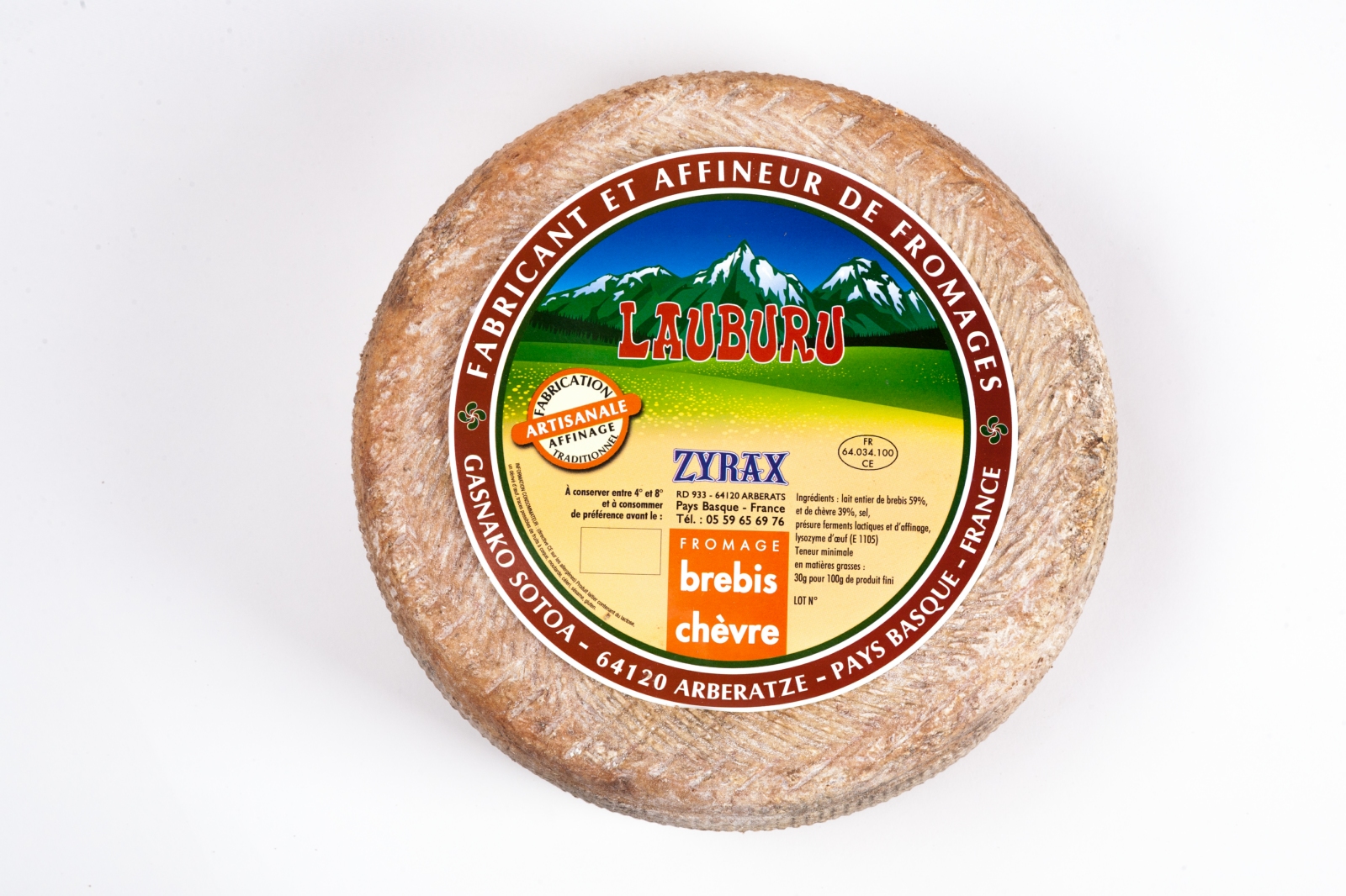 Tomme De Brebis Chèvre Fromage Artisanal Du Pays Basque Lauburuzyrax 