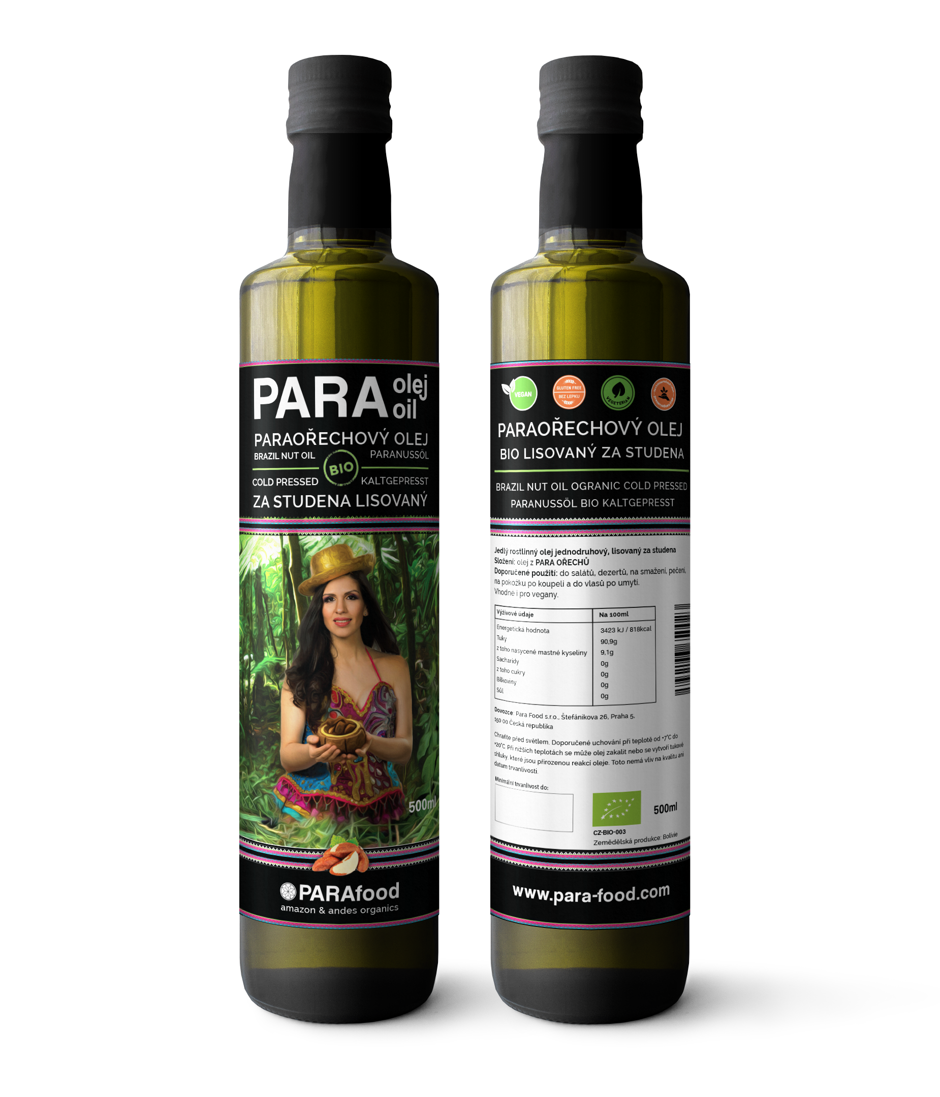 Brazil nut Oil Cold Organic Parafood - huile de nois du brésil Biologique Parafood www.luxfood-shop.fr