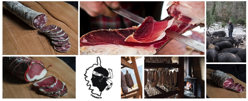 Lot 4 charcuterie Corse dont Jambon brut U Lugo www.luxfood-shop.fr