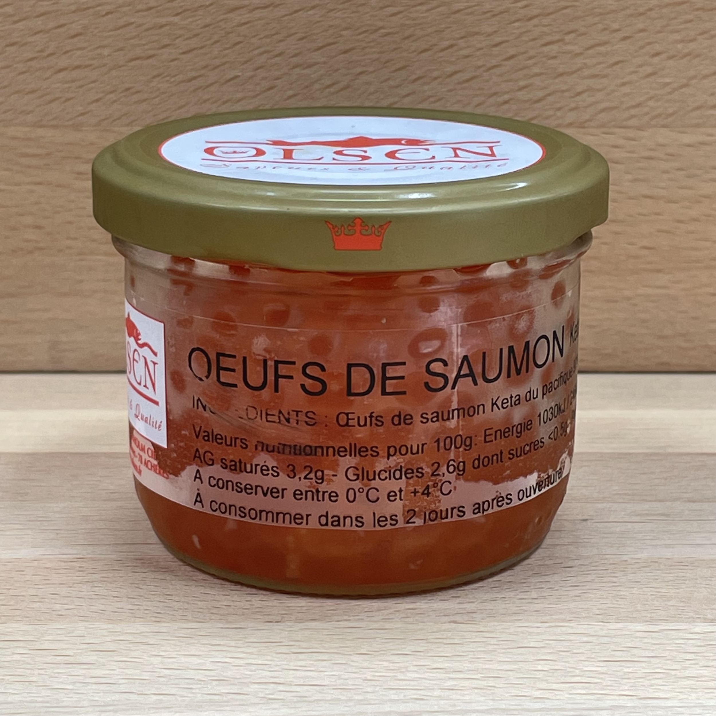 Œufs de saumon sauvage 100g-OLB30B-olsen-www.luxfood-shop.fr
