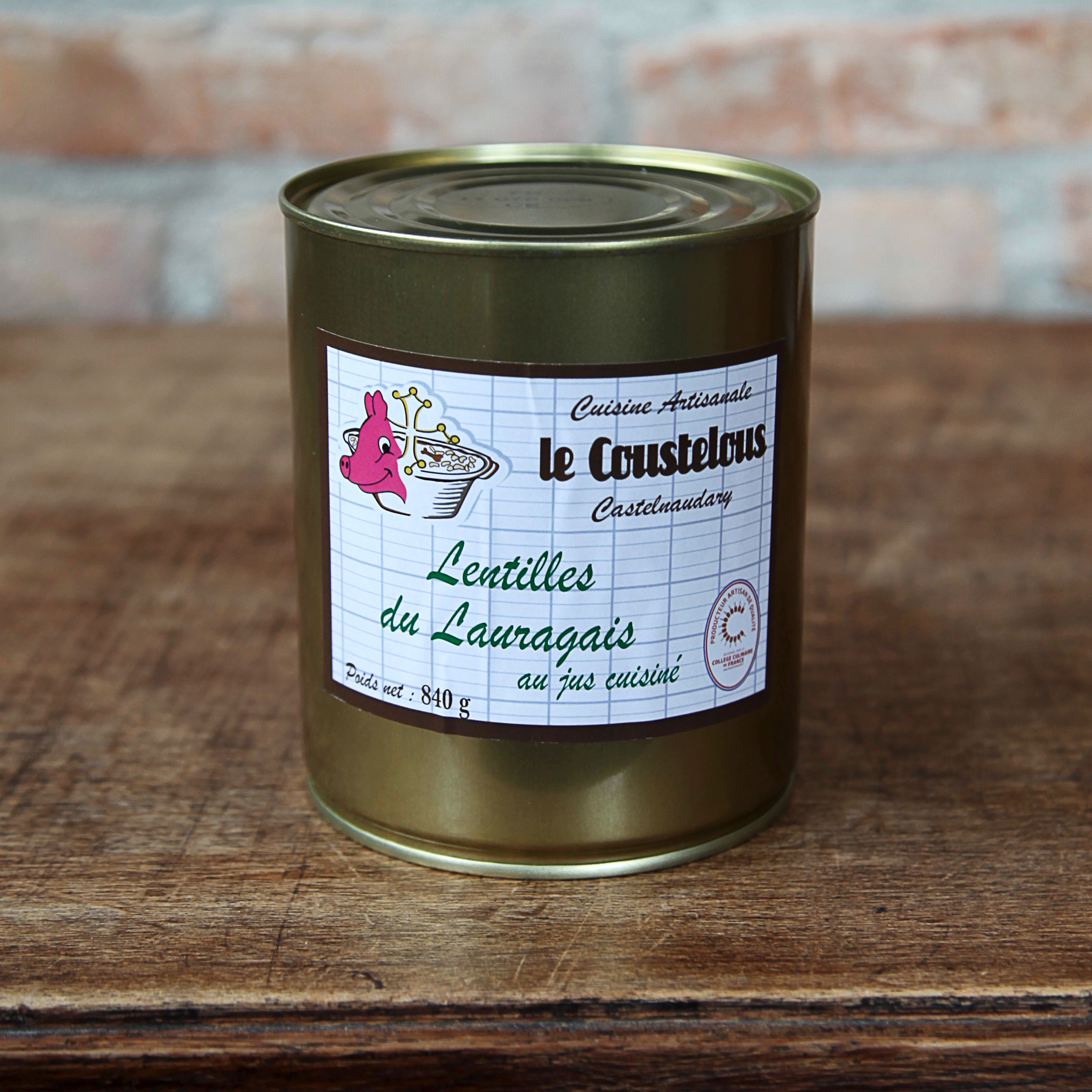 LENTILLES DU LAURAGAIS au jus cuisiné 840g-Le coustelous - www.luxfood-shop.fr