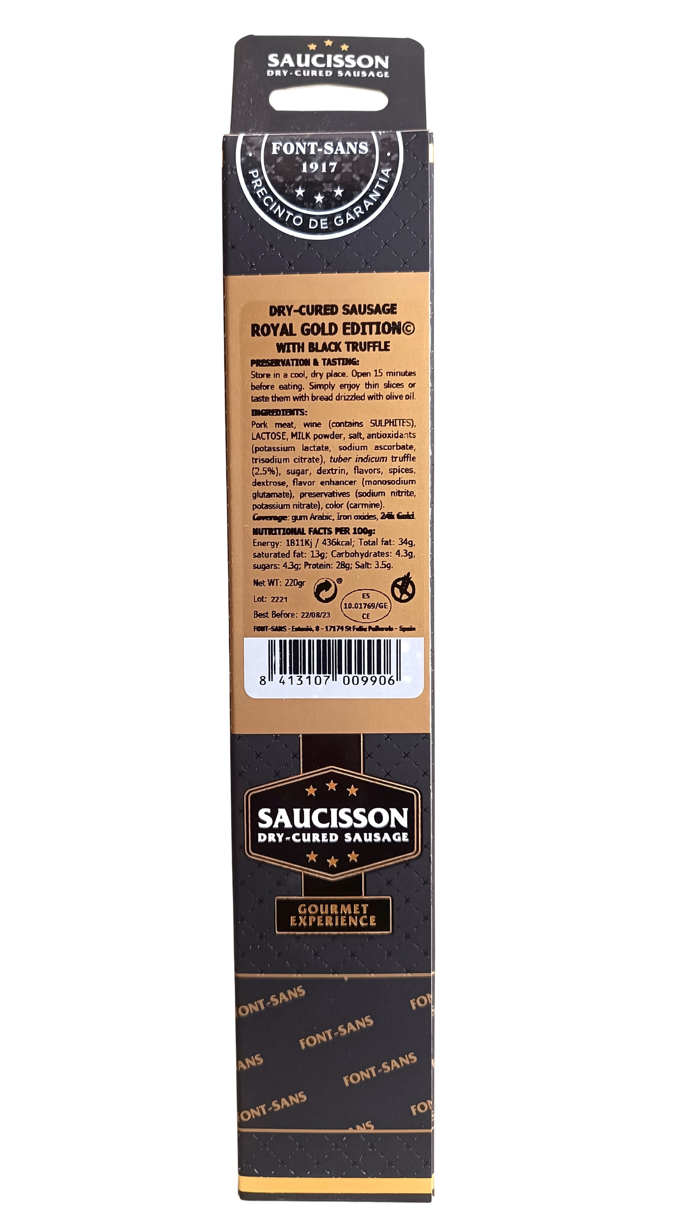 Font Sans-Gold édition-Saucisson paysan truffe noire-2