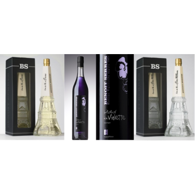 Pack Découverte Benoit Serres Eau de Vie Prune et Poire williams série spéciale Tour Eiffel et Violette Toulousaine