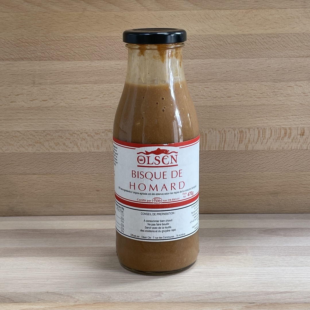 Bisque de homard bio bouteille 470g OLSEN Spécialités Scandinaves