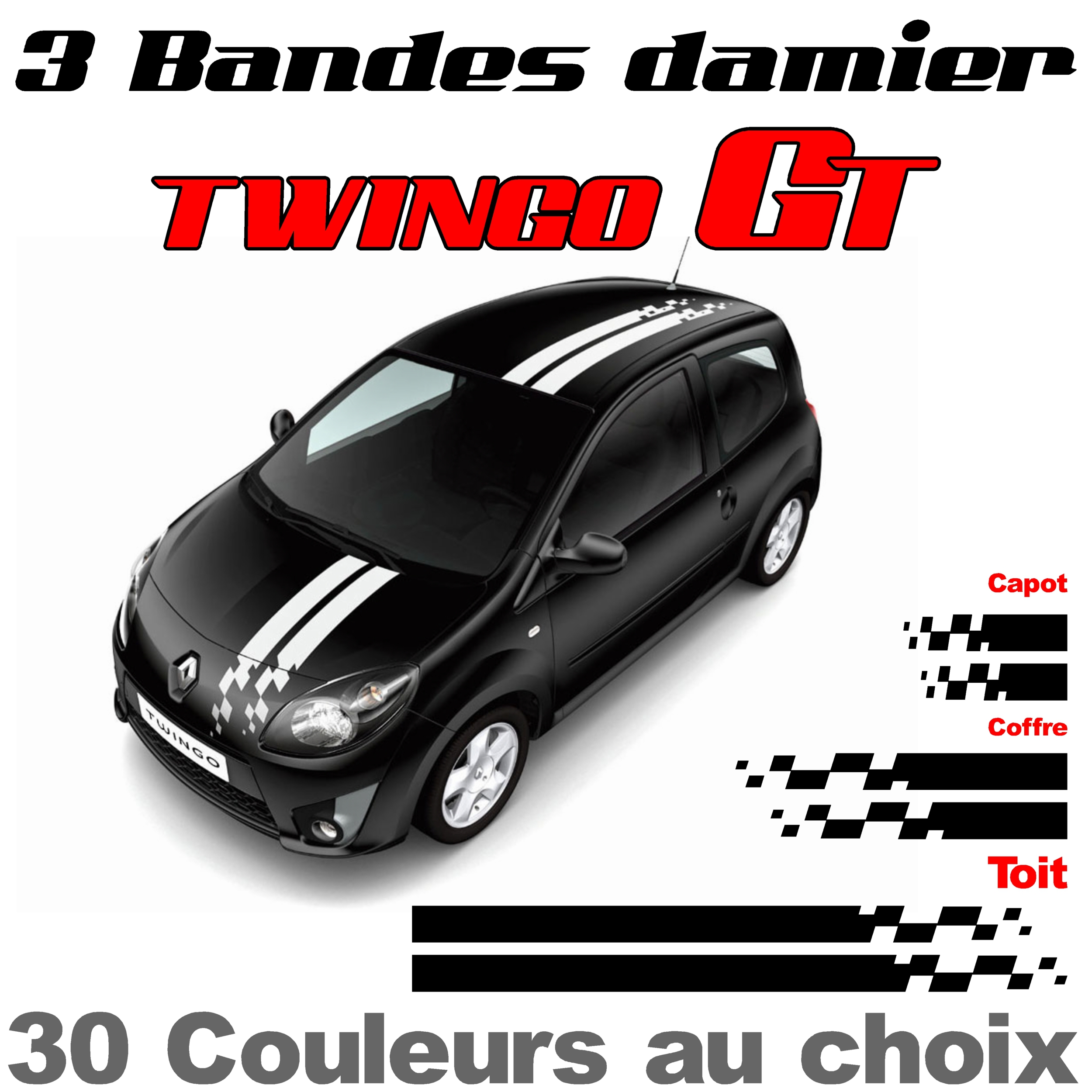 STICKER AUTOCOLLANT DAMIER sport tuning deco voiture decal racing