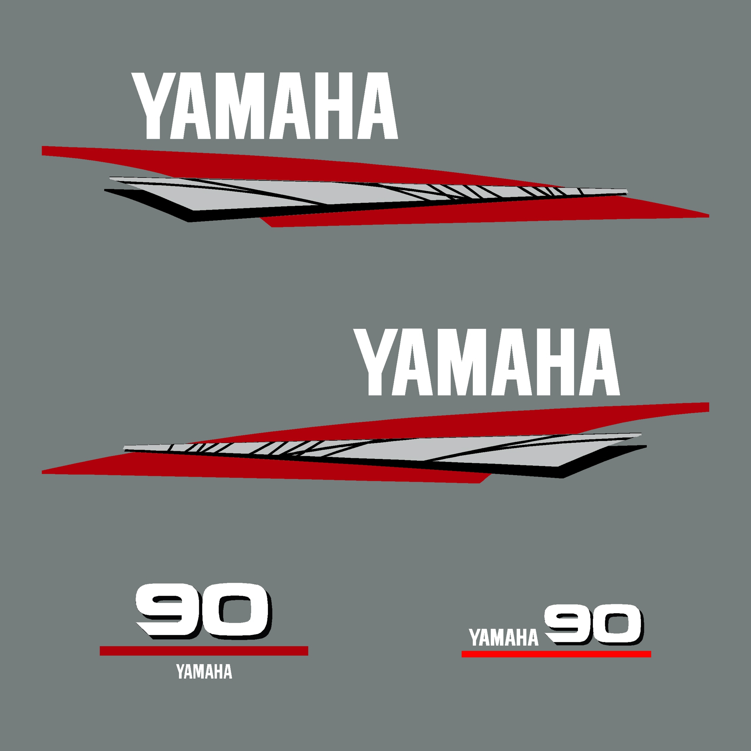 Kit stickers YAMAHA 90 cv serie 6 - MOTEUR HORSBORD/YAMAHA