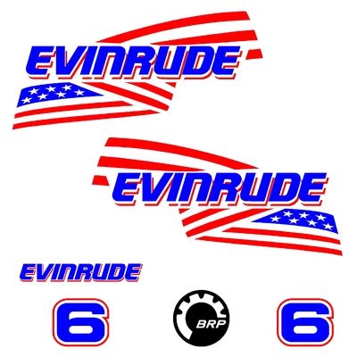 Kit stickers EVINRUDE 6 cv serie 2 ref 1