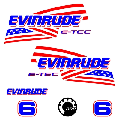 Kit stickers EVINRUDE 6 cv E-TEC serie 2 ref 2
