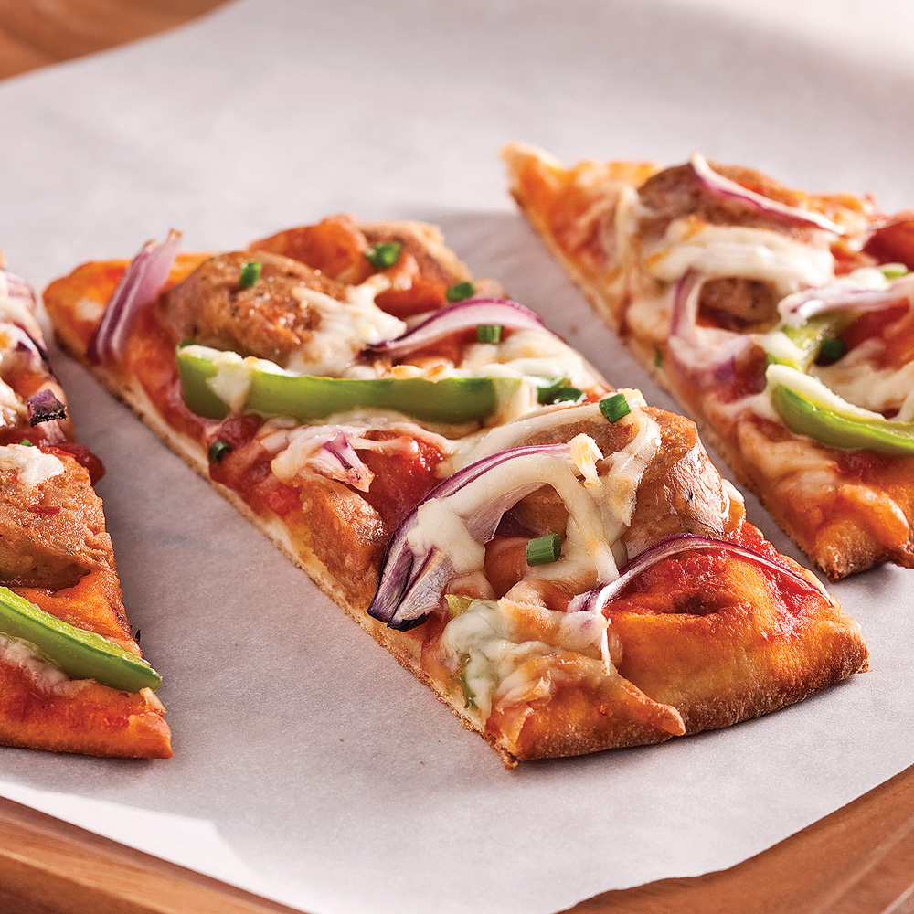 pizzas aux saucisses sur pain naan 1