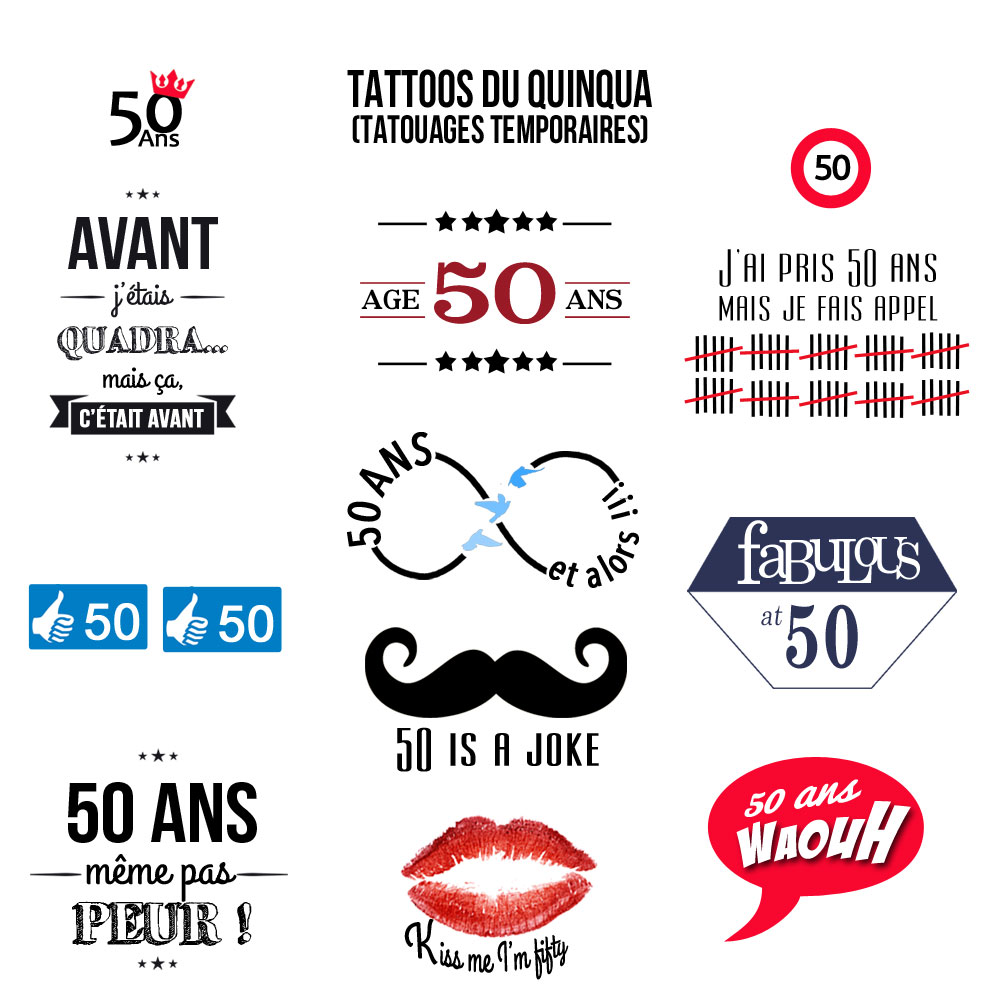 Tattoos du quinqua anniversaire de 50  ans  