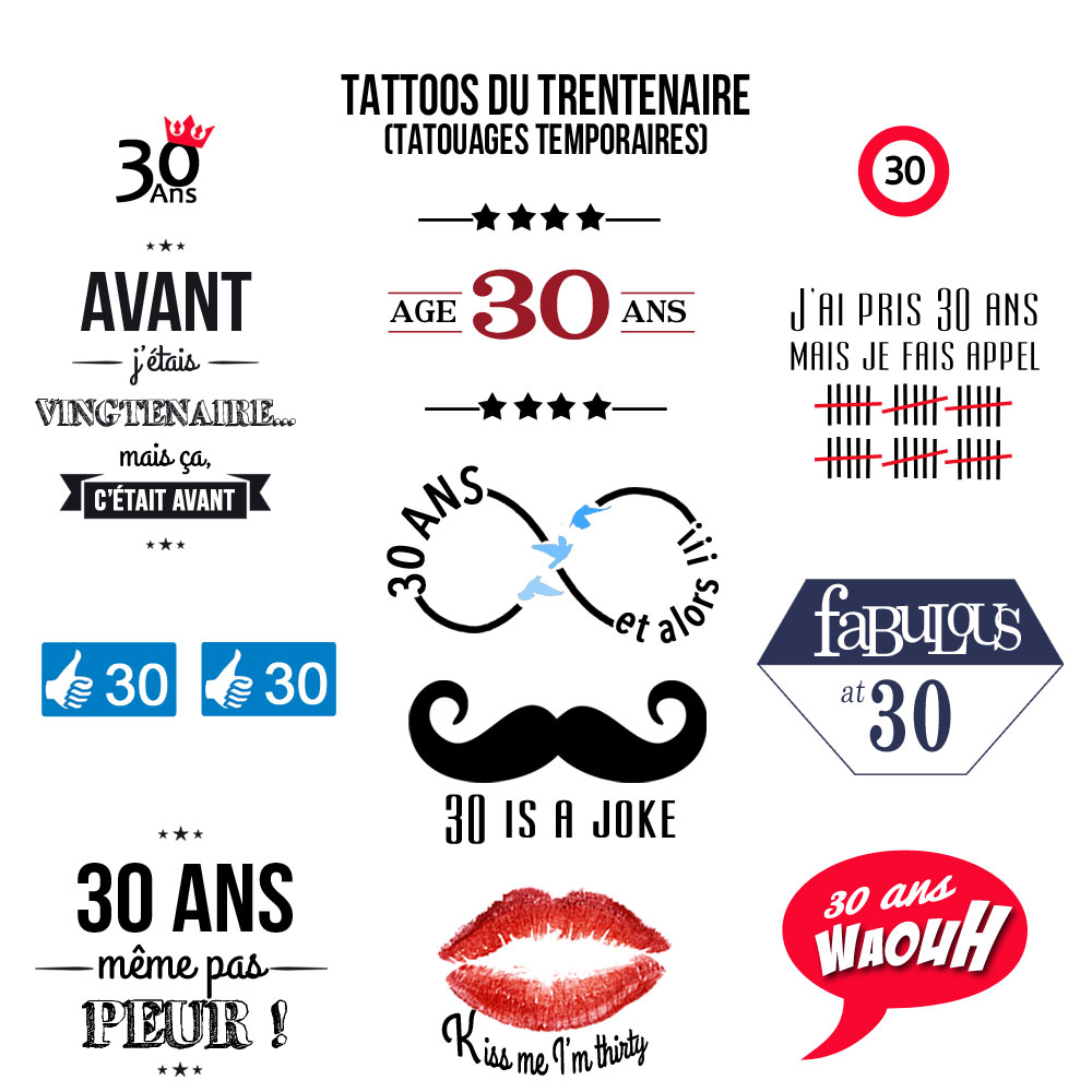 Tattoos Du Trentenaire Anniversaire 30 Ans