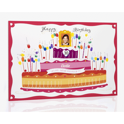 Affiche à empreintes gâteau d'anniversaire