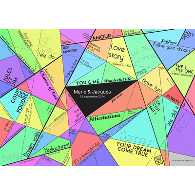 "Les mots d'amour" : affiche de mariage - livre d'or