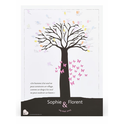 Affiche à empreintes "baobab"