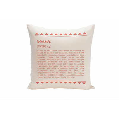 Hausse de coussin "Soeur définition"