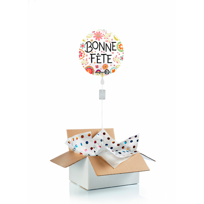 Ballon "surprise" gonflé à l'hélium : "bonne fête"