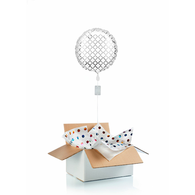 Ballon "surprise" gonflé à l'hélium : argenté