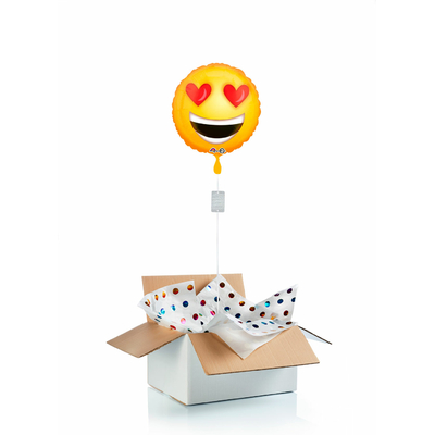 Ballon "surprise" gonflé à l'hélium : "smiley"