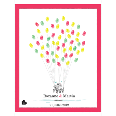 Affiche à empreintes des mariés / des pacsés