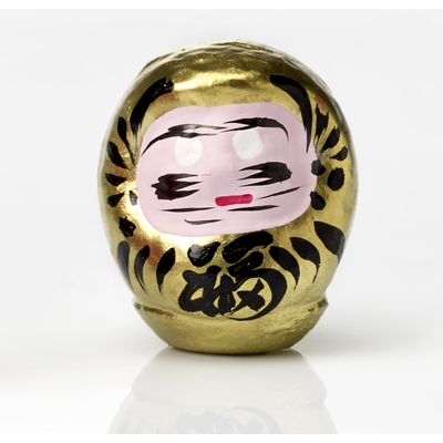 Daruma doré: poupée japonaise porte-bonheur "richesse et abondance"
